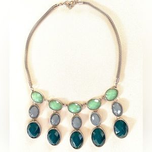 Silver Bib Statement Necklace